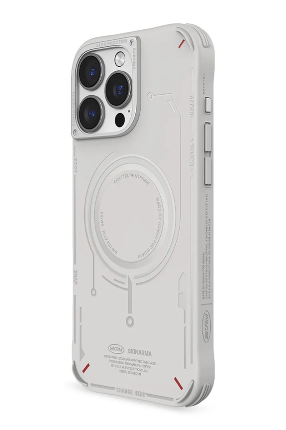 Skinarma etui na słuchawki bezprzewodowe iPhone 16 Pro szary SK.2024PP63.MECHA.LGRY