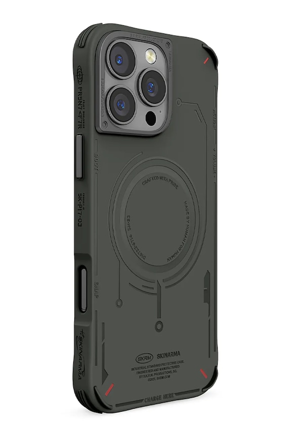 Življenjski slog Etui za telefon z vgrajenim magnetnim obročem Skinarma iPhone 16 Pro SK.2024PP63.MECHA.GRN zelena