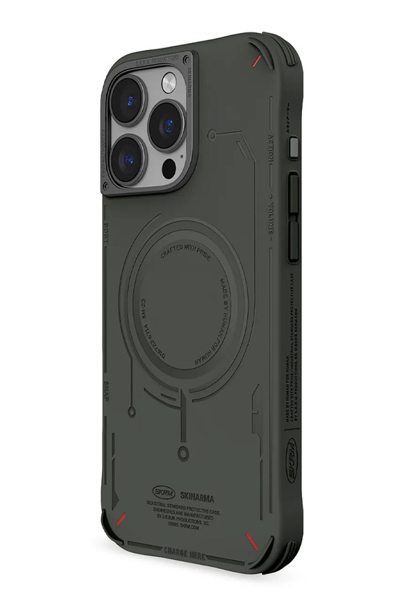 Etui za telefon z vgrajenim magnetnim obročem Skinarma iPhone 16 Pro zelena SK.2024PP63.MECHA.GRN