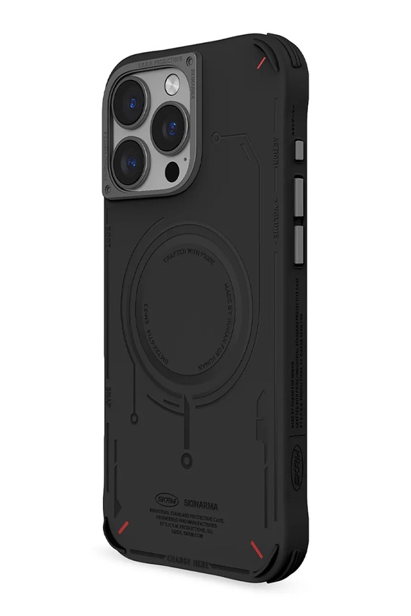 Etui za telefon z vgrajenim magnetnim obročem Skinarma iPhone 16 Pro Max črna SK.2024PP69.MECHA.BLK