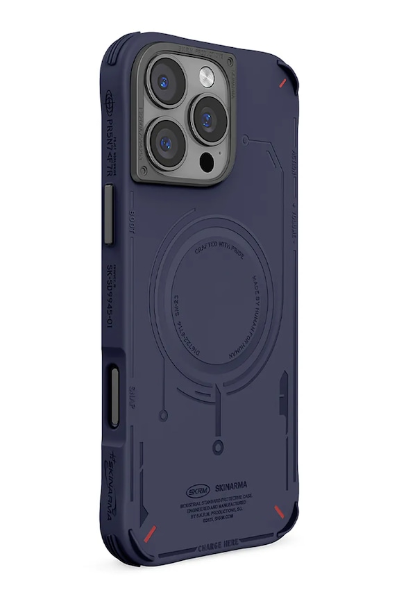 Lifestyle Skinarma husă de telefon cu inel magnetic încorporat iPhone 16 Pro Max SK.2024PP69.MECHA.BLU bleumarin