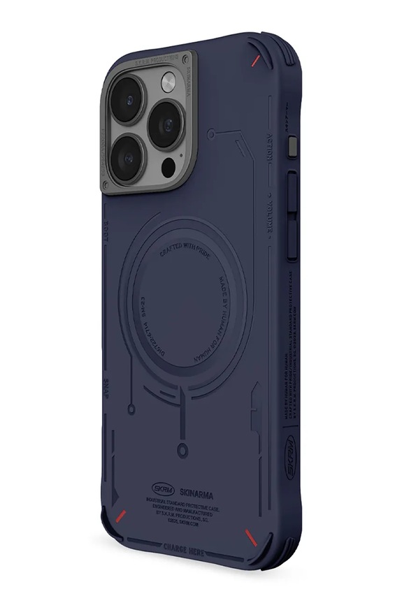 Skinarma husă de telefon cu inel magnetic încorporat iPhone 16 Pro Max bleumarin SK.2024PP69.MECHA.BLU