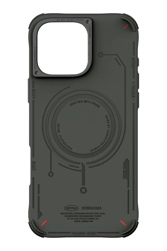 Etui za telefon z vgrajenim magnetnim obročem Skinarma iPhone 16 Pro Max SK.2024PP69.MECHA.GRN zelena AA00