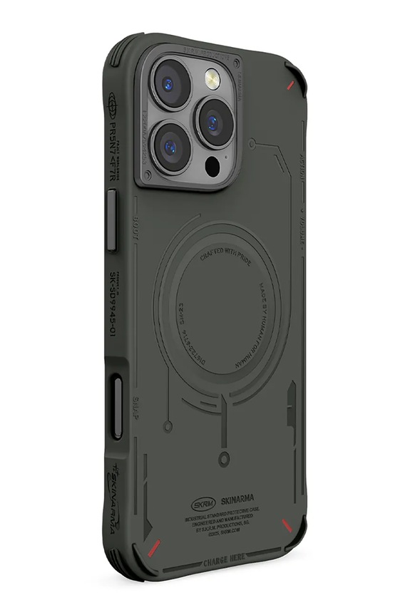 Življenjski slog Etui za telefon z vgrajenim magnetnim obročem Skinarma iPhone 16 Pro Max SK.2024PP69.MECHA.GRN zelena