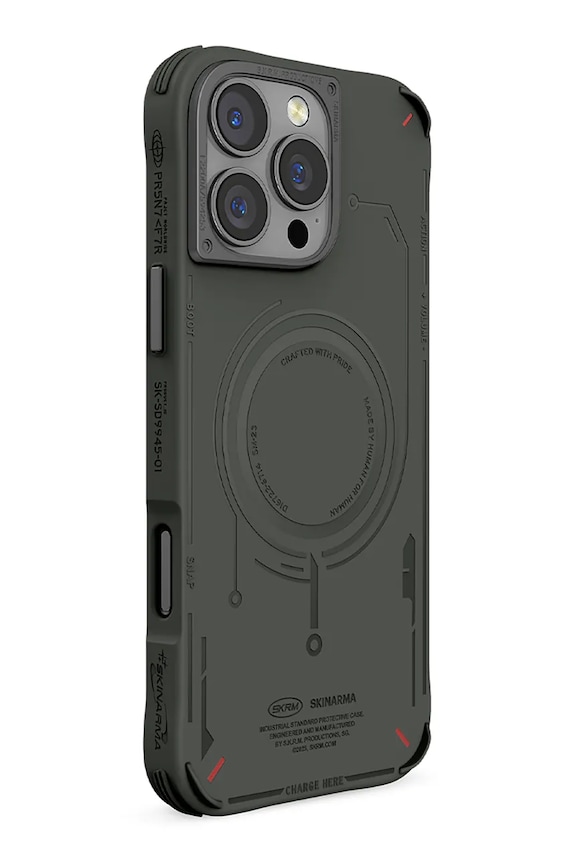 Življenjski slog Etui za telefon z vgrajenim magnetnim obročem Skinarma iPhone 16 Pro Max SK.2024PP69.MECHA.GRN zelena