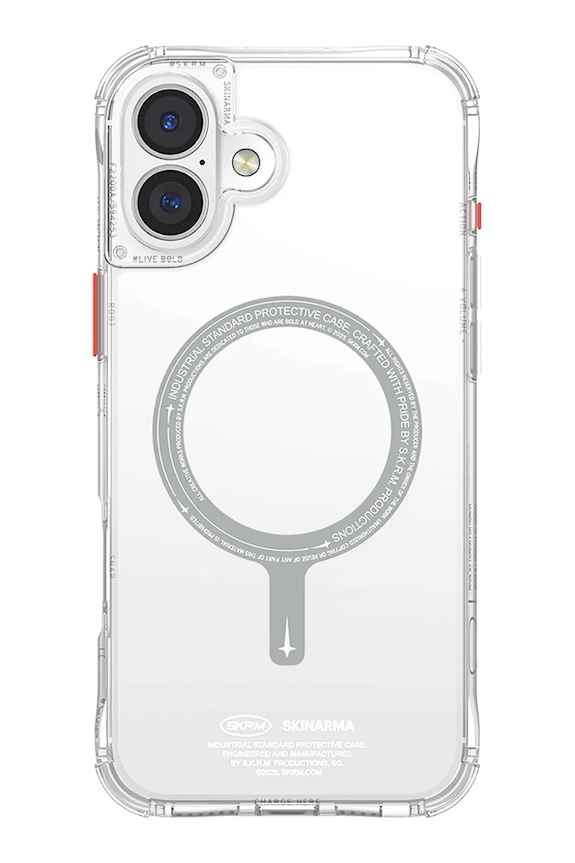 Etui za telefon z vgrajenim magnetnim obročem Skinarma iPhone 16 transparentna SK.2024P61.SDOMS.CLR
