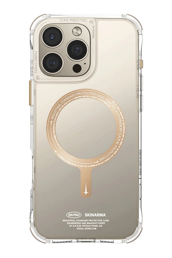 Skinarma husă de telefon cu inel magnetic încorporat iPhone 16 Pro bej SK.2024PP63.SDOPRM.GLD