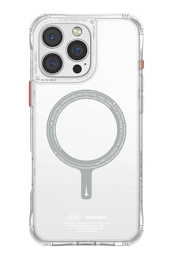 Etui za telefon z vgrajenim magnetnim obročem Skinarma iPhone 16 Pro Max transparentna SK.2024PP69.SDOMS.CLR