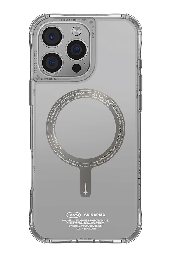 Etui za telefon z vgrajenim magnetnim obročem Skinarma iPhone 16 Pro Max transparentna SK.2024PP69.SDOPRM.TT