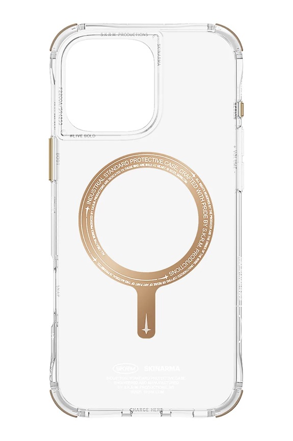 Skinarma husă de telefon cu inel magnetic încorporat iPhone 16 Pro Max SK.2024PP69.SDOPRM.GLD bej AA00