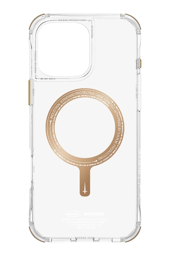 Skinarma husă de telefon cu inel magnetic încorporat iPhone 16 Pro Max SK.2024PP69.SDOPRM.GLD bej AA00