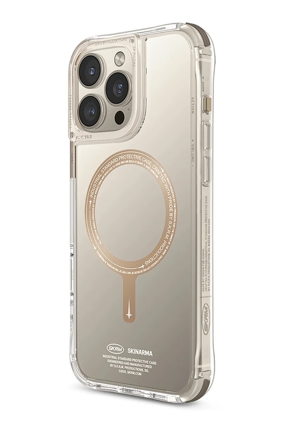 Skinarma husă de telefon cu inel magnetic încorporat iPhone 16 Pro Max bej SK.2024PP69.SDOPRM.GLD