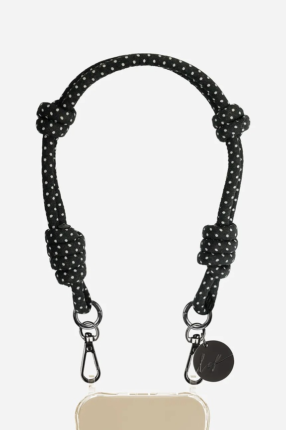 LaCoqueFrançaise αλυσιδάκι κινητού 40 cm μαύρο LE324717