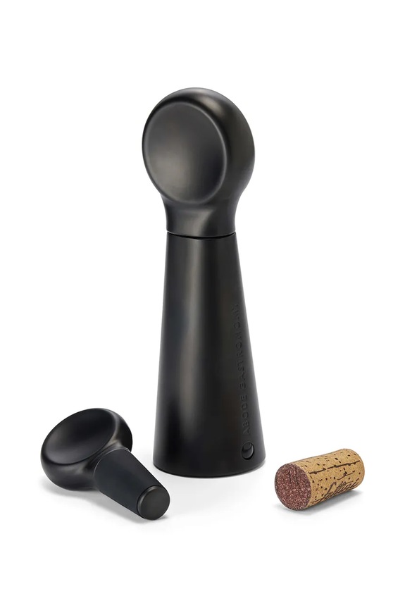 Set: vadičep i čep za vino Philippi Vino 18 cm crna P114007