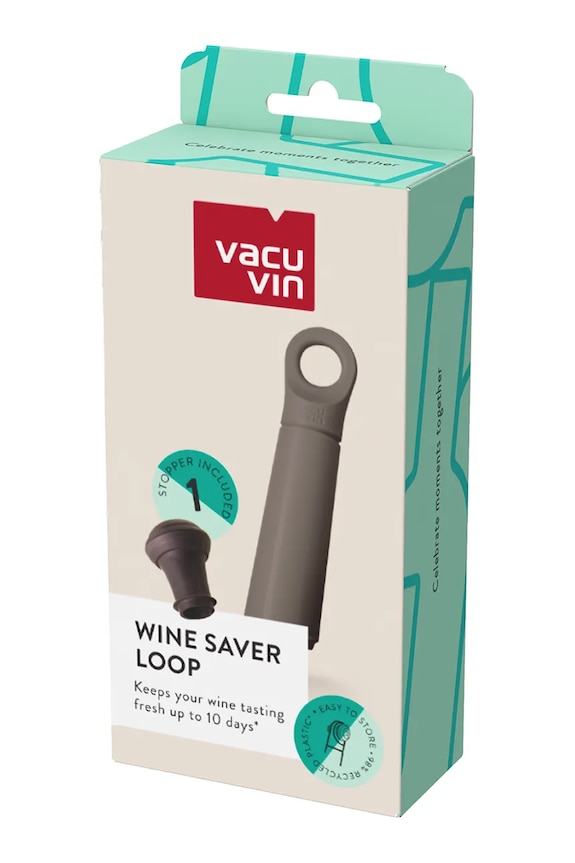 Vacu Vin pompă de vid și capac Loop 6,6 x 22 x 4 cm 7813606 gri AA00