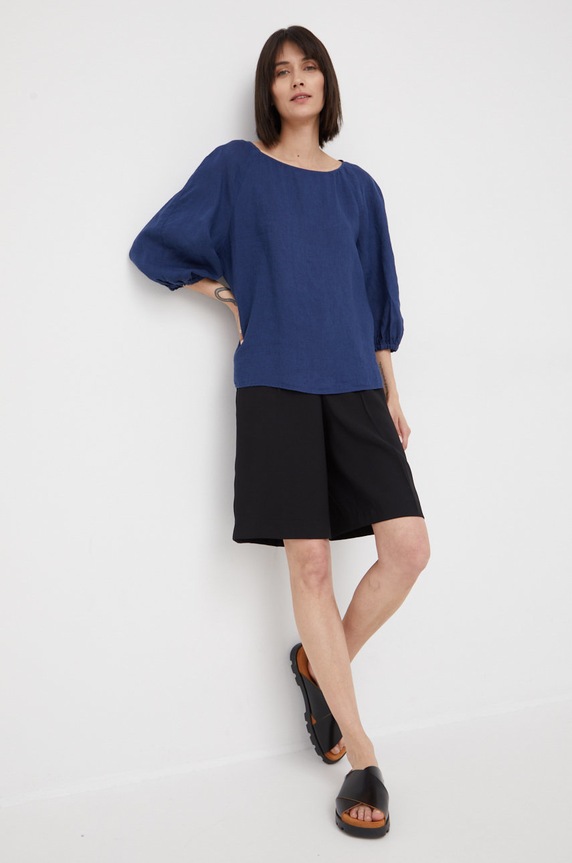 Lněná halenka Marc O'Polo M04130541155 námořnická modř AA00