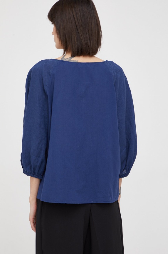 Oblečení Lněná halenka Marc O'Polo M04130541155 námořnická modř