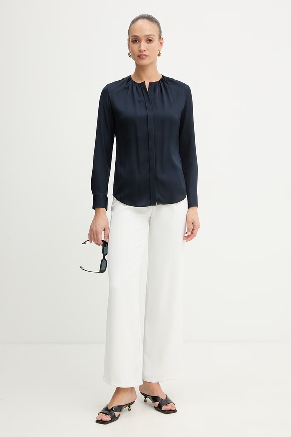 BOSS camicia in seta 50538481 blu navy AA00
