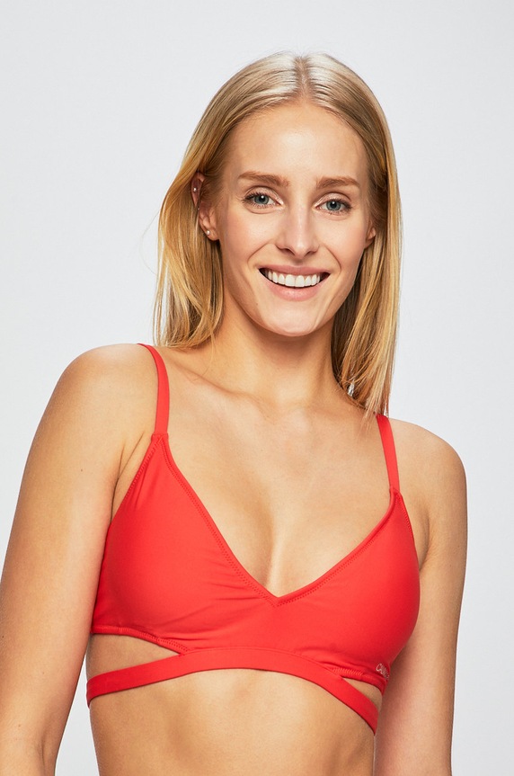 Calvin Klein Jeans - Bikini felső sima piros KW0KW00240.