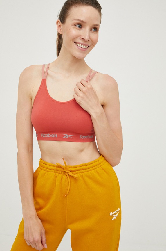 Športová podprsenka Reebok Jenna bez kostíc oranžová F9784