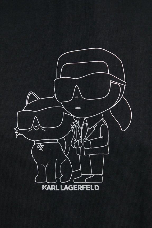 Karl Lagerfeld koszula nocna bawełniana 236W2114 czarny