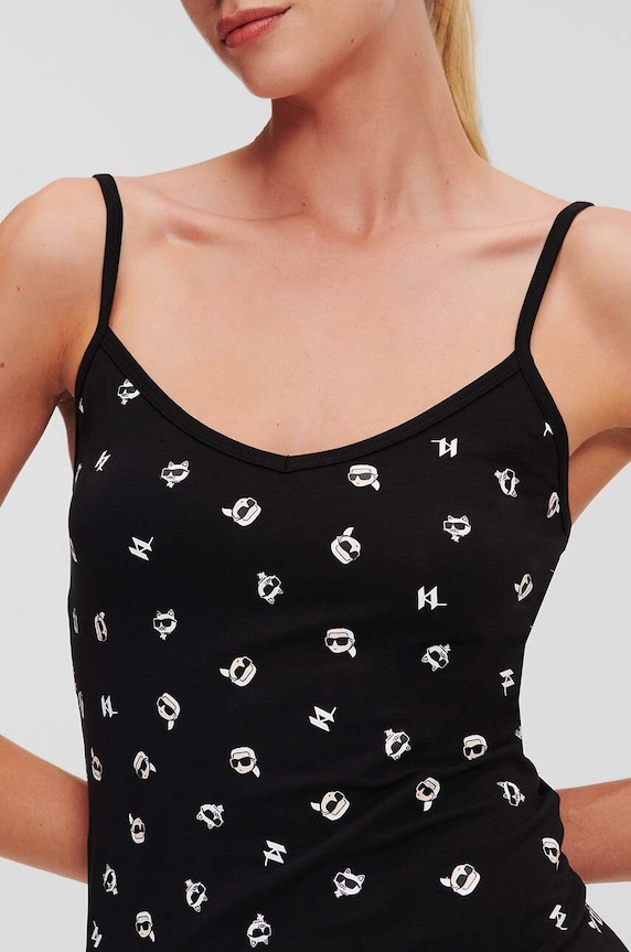 Karl Lagerfeld camicia da notte di lana 245W2122 nero AA00