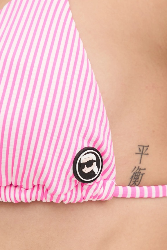 Kupaći grudnjak Karl Lagerfeld IKON roza A1W46046