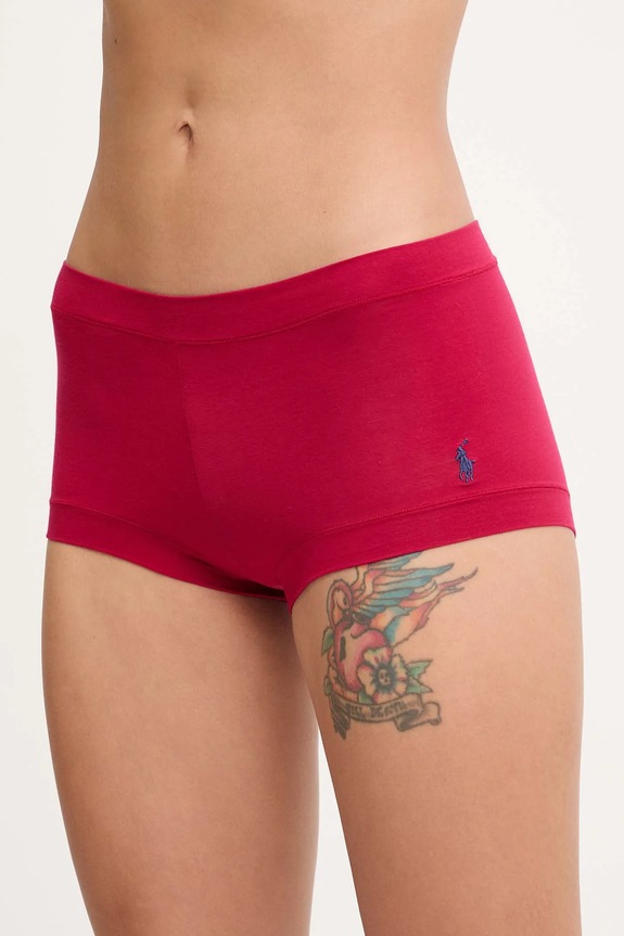 Polo Ralph Lauren hipstery damskie bawełniane z elastanem dzianina czerwony 4P0500