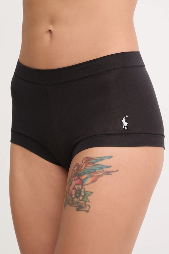 Polo Ralph Lauren χίπστερ Γυναικεία από βαμβάκι με ελαστάν πλεκτό ύφασμα μαύρο 4P0500