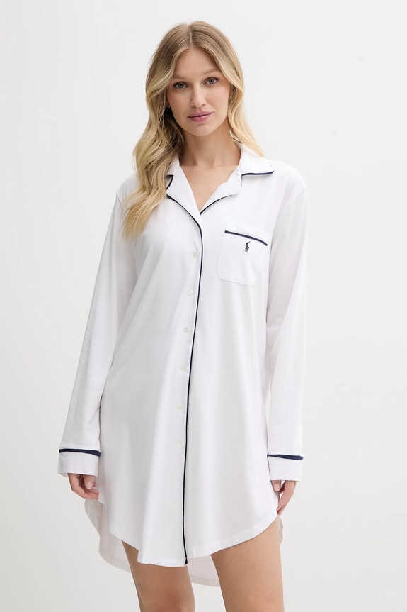 Polo Ralph Lauren camicia da notte maglia bianco 4P0230