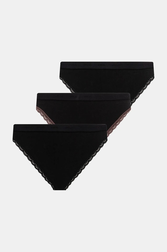 Στρινγκ Fila 3-pack πλεκτό ύφασμα μαύρο FU6338.3