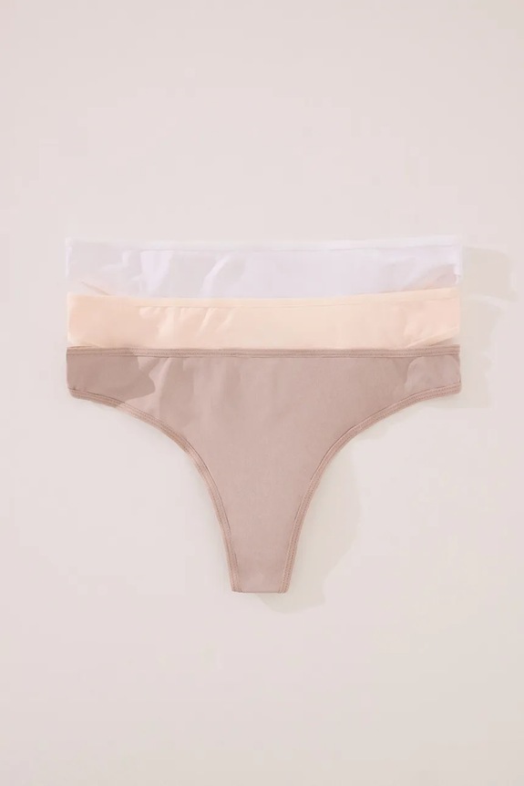 women'secret stringi 3-pack dzianina biały 7683093