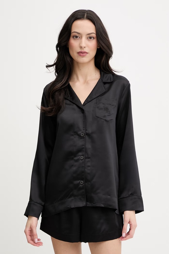 Lauren Ralph Lauren piżama tkanina czarny ILN12321