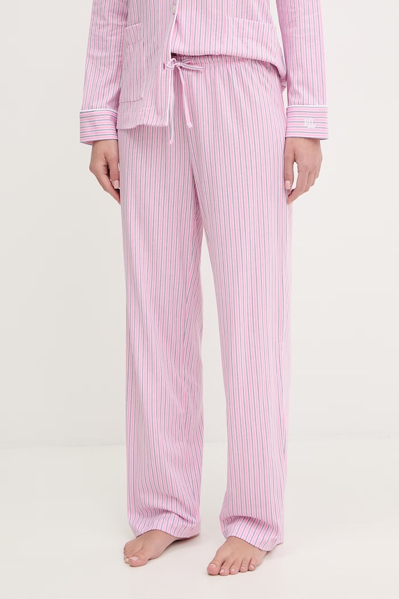 Βαμβακερές πιτζάμες Lauren Ralph Lauren ροζ ILN92277