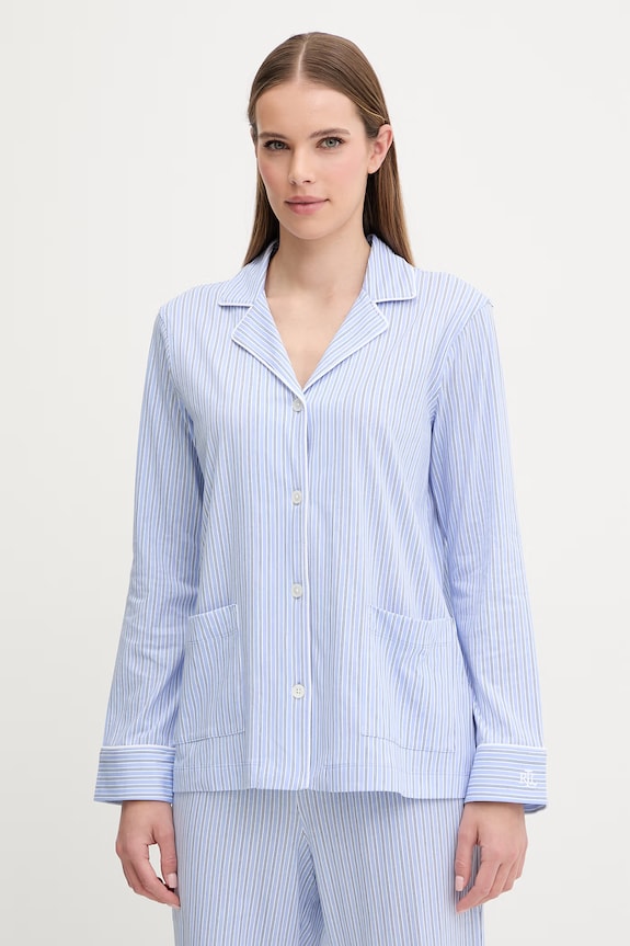 Bavlněné pyžamo Lauren Ralph Lauren ILN92277 modrá AA00
