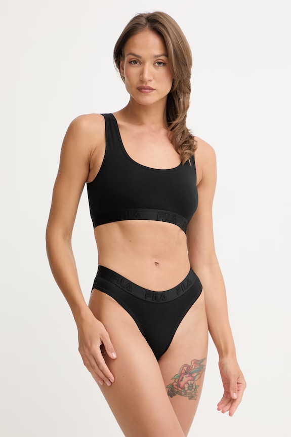 Fila biustonosz z bawełną FU6369 czarny SS26