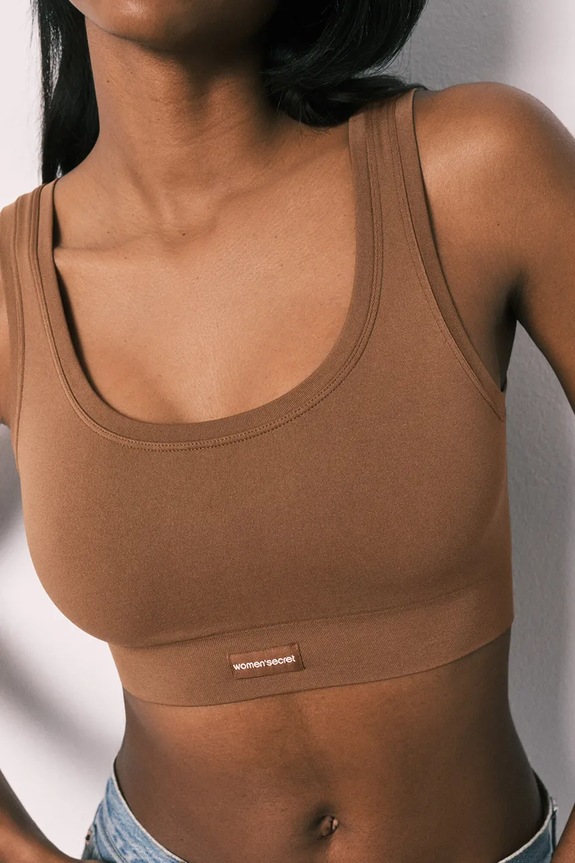 women'secret biustonosz bezszwowy 4277853 brązowy