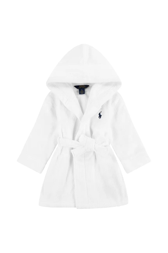 Pamučni kućni ogrtač za bebe Polo Ralph Lauren bijela 7P0188