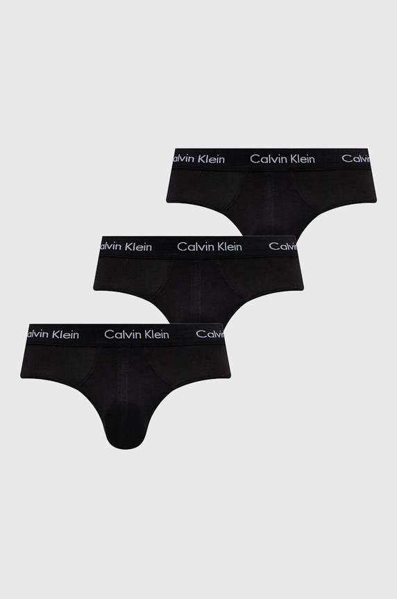 Calvin Klein Underwear slipy męskie bawełniane z elastanem 3-pack dzianina czarny 0000U2661G