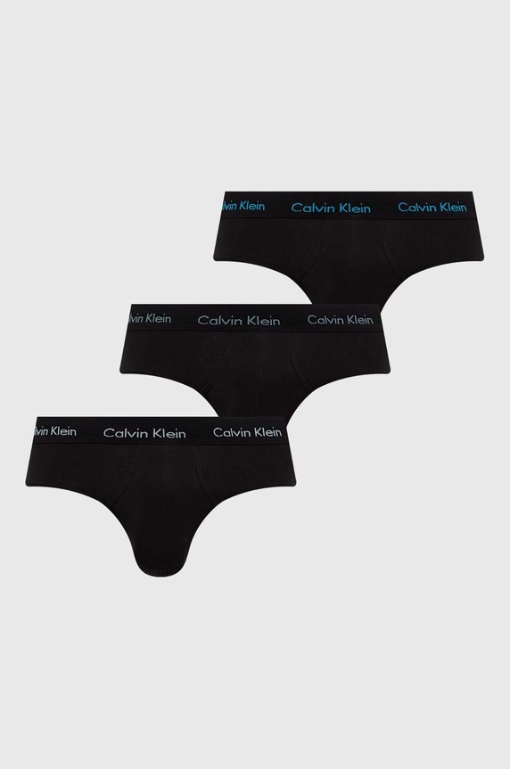 Calvin Klein Underwear slipy męskie bawełniane z elastanem 3-pack dzianina czarny 0000U2661G