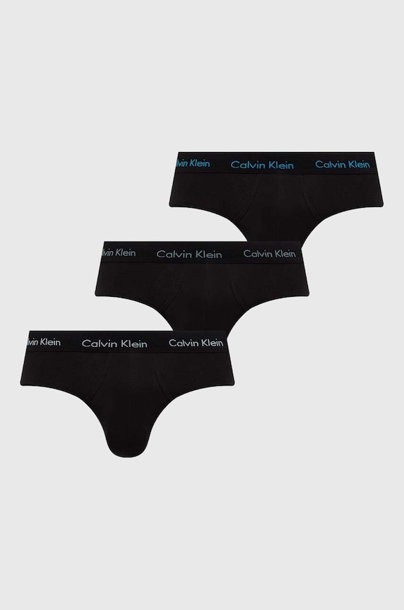 Calvin Klein Underwear slipy męskie bawełniane z elastanem 3-pack dzianina czarny 0000U2661G