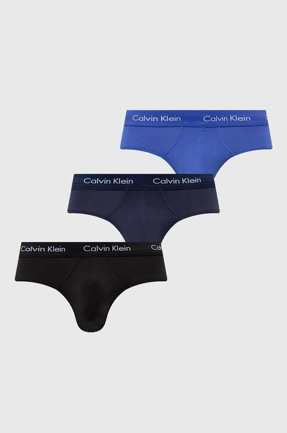 Calvin Klein Underwear slipy męskie bawełniane z elastanem 3-pack dzianina czarny 0000U2661G