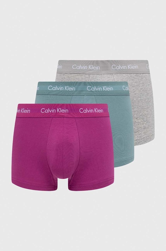 Calvin Klein Underwear bokserki męskie bawełniane z elastanem 3-pack dzianina fioletowy 0000U2664G