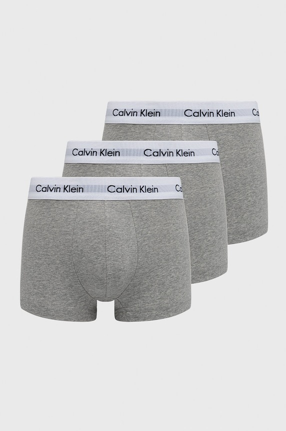 Calvin Klein Underwear boxerky pánské bavlněné s elastanem 3-pack pletenina šedá 0000U2664G