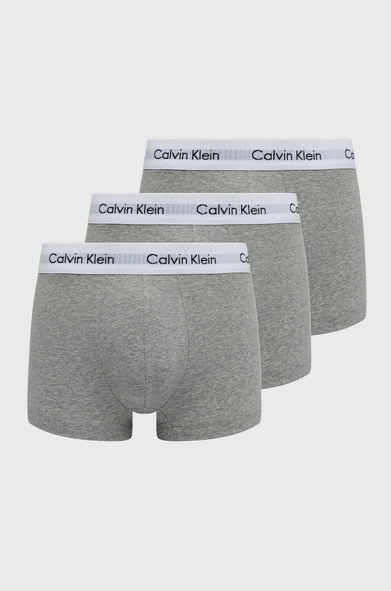 Calvin Klein Underwear boxerky pánské bavlněné s elastanem 3-pack pletenina šedá 0000U2664G