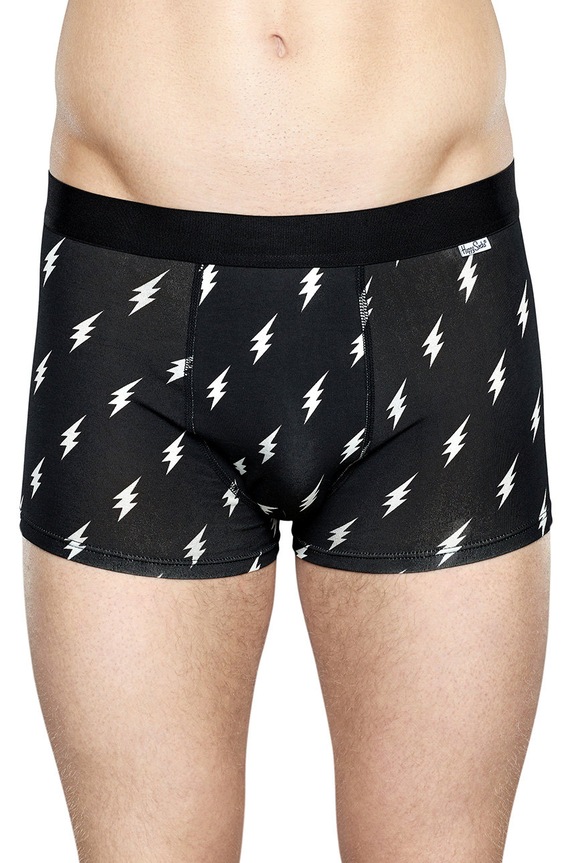 Happy Socks - Bokserki Flash Trunk dzianina czarny FLA87.9001.M