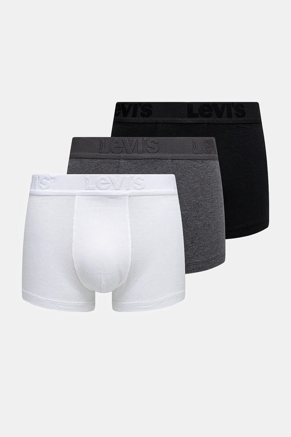 Levi's - Boxeralsó (3-pack) sima fekete 37149.0430