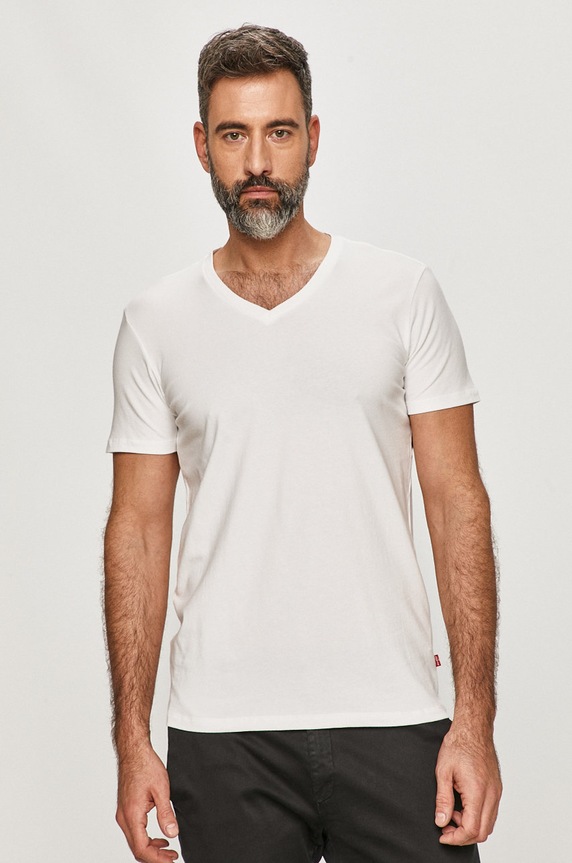 Levi's - T-shirt (2-PACK) z elastanem biały 37152.0004
