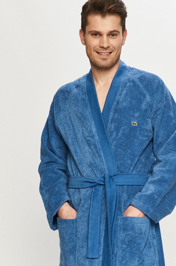 Ρόμπα Lacoste βαμβάκι μπλε LDEFILE