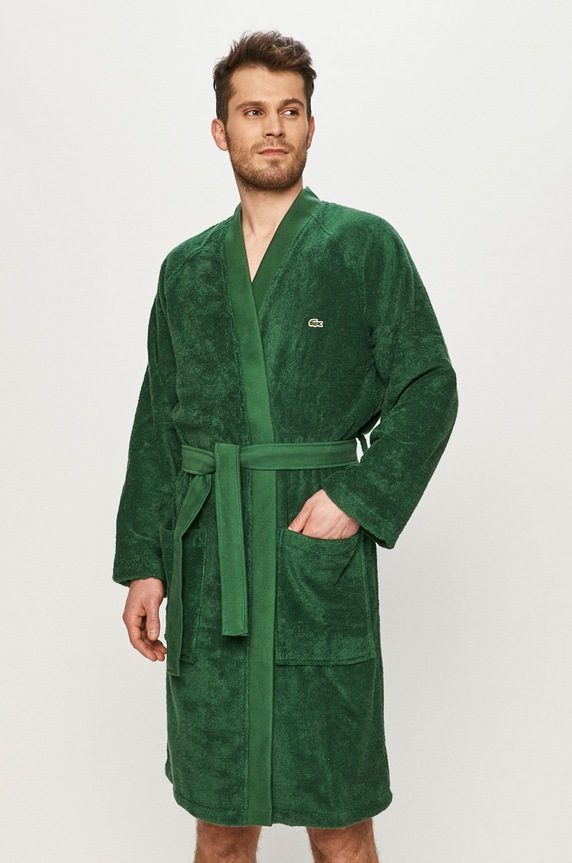 Lacoste Szlafrok LDEFILE bawełna zielony LDEFILE